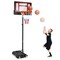 Red Steel Adjustable Basketball Hoop with Wheels, Backboard and Portable Base